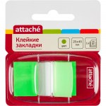 Клейкие закладки Attache пластиковые зеленые по 25л. 25х45мм 