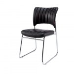 Стул офисный Easy Chair 809VPU черный (искусственная кожа, металл хромированный)