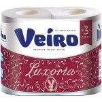 Туалетная бумага 04шт Veiro Luxoria 17,5м 3-сл тиснение белая втулка 