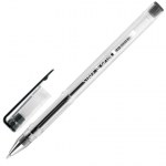 Ручка гелевая черная Staff 0,5мм корпус прозрачный хром детали