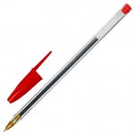 Ручка шариковая узел 1мм красная Staff Basic Bp-01