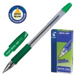 Ручка шариковая зеленая Pilot BPS-GP 0,7мм масляная грип прозрачный корпус