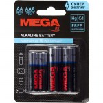 Батарейки пальчиковые AA LR06 + мизинчиковые AAA LR03 4 штуки в упаковке Promega