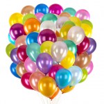 Шары воздушные 30 см, 100 штук, "МЕТАЛЛИК", ассорти, BRAUBERG KIDS