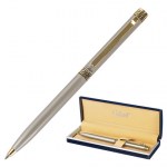 Ручка подарочная шариковая Galant Brigitte тонкий корпус серебр золот дет пишущий узел 0,7мм