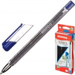 Ручка шариковая синяя Kores К11 1мм треуг корп масляная