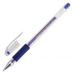 Ручка гелевая 0,5мм Crown Hi-Jell Grip синяя линия письма 0,35мм HJR-500R