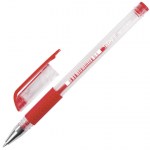 Ручка гелевая красная Staff Everyday 0,5мм с грипом корпус прозрачный линия письма 0,35мм