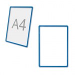 Рамка А4 синяя для ценников рекламы и объявлений без защитного экрана
