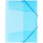 Папка на резинке А4 400мкм пластик синяя полупрозрачная OfficeSpace