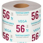 Туалетная бумага 1-слойная 56м/рул. на втулке серая Vega