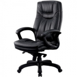 Кресло руководителя EChair CS-608Е кожа черная пластик