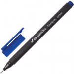 Ручка капиллярная (линер) 0,4мм Brauberg Carbon синяя металл наконечник трехгранная