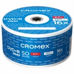 Диски DVD+R (плюс) CROMEX, 4,7 Gb, 16x, Bulk (термоусадка без шпиля), КОМПЛЕКТ 50 шт.