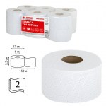 Туалетная бумага для диспенсера 150м Laima T2 Premium белая с цветным тисн 12шт 2сл 