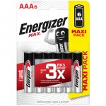 Батарейка LR03 ААА (мизинчиковая) Energizer Max алкалиновая 6шт/уп