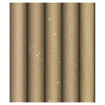 Упаковочная бумага крафт 70*100см, MESHU "Golden Pattern", 80г/м2, отд. фольгой, ассорти 5 дизайнов