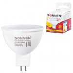 Лампа светодиодная SONNEN, 5 (40) Вт, цоколь GU5.3, теплый белый свет, 30000 ч, LED MR16-5W-2700-GU5