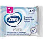 Туалетная бумага влажная Zewa (Зева) Pure без спирта цефленовый пакет 42шт/уп