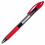 Ручка шариковая автоматическая с грипом BRAUBERG OFFICE STYLE, КРАСНАЯ, узел 0,7 мм, линия 0,35 мм, 
