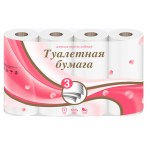 Туалетная бумага втулка 17м Veiro 3-сл тиснение белая 8шт/уп