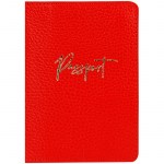 Обложка для паспорта OfficeSpace Naples кожа красный тиснение фольгой