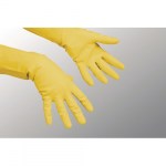 Перчатки латексные размер 7.5-8 М Vileda Professional многоцелевые повышенная прочность желтые 