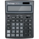 Калькулятор 14 разр Berlingo City Style  двойное питание 205*155*28 черный/серый