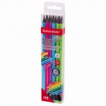 Набор карандашей чернографитных 12шт с ластиком пластиковые Brauberg Ultra Color HB
