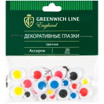 Материал декоративный Greenwich Line Глазки цветные ассорти 20шт