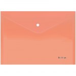 Конверт на кнопке А4 Berlingo Starlight 180мкм прозрачный оранжевый