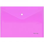 Конверт на кнопке А4 Berlingo Starlight 180мкм прозрачный розовый