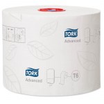 Туалетная бумага для диспенсера 100м Tork Advanced Т6 2-сл мягкая тиснение белая Mid-size рулон 