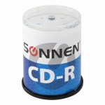 Диски CD-R Sonnen 700Mb 52x Cake Box упаковка на шпилеке комплект 100 шт.