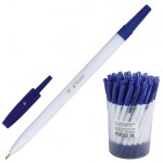 Ручка шариковая синяя Стамм 049 корпус белый 0,7мм/50