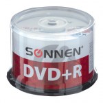 Диски DVD+R (плюс) Sonnen 4,7Gb 16x Cake Box 50шт