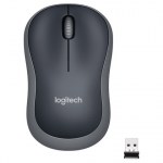 Мышь беспроводная LOGITECH M185, 2 кнопки + 1 колесо-кнопка, оптическая, черно-серая