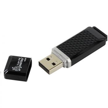 Флеш диск 16GB Smart Buy Quartz USB 2.0 Flash Drive черный          SB16GBQZ-K