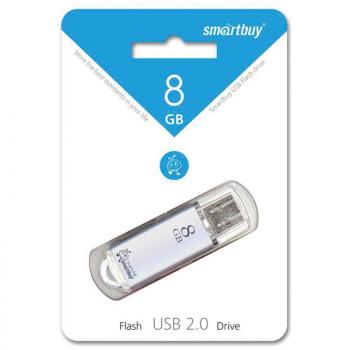 Флеш диск 8GB Smart Buy USB Flash V-Cut сер.(мет.корп)              SB8GBVC-S