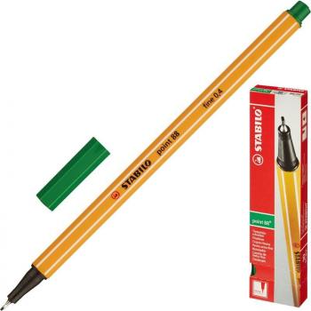 Ручка капилярная (линер) зеленая  0,4мм Stabilo Point 88/36/10