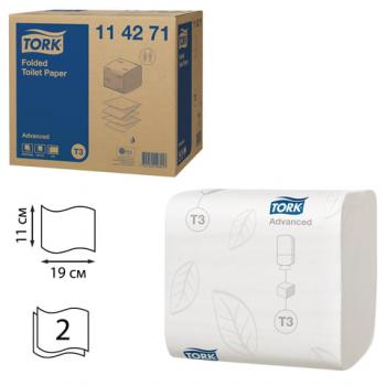Туалетная бумага листовая Tork (Система Т3), комплект 36 шт., Advanced, 242 л., 11х19 см, 2-слойная