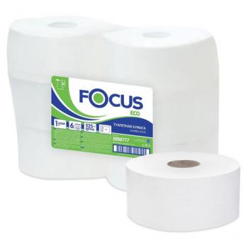 Туалетная бумага для диспенсера 525м Focus Т1 1-сл белый 6шт/уп