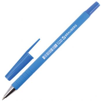 Ручка шариковая синяя Brauberg Capital blue корпус soft-touch голубой узел 0,7мм