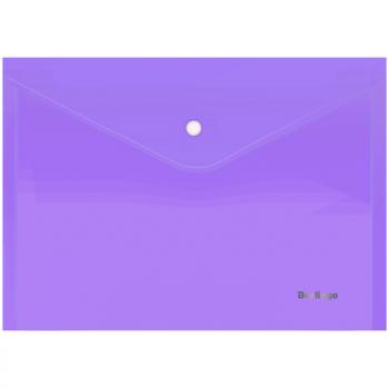 Конверт на кнопке А4 Berlingo Starlight 180мкм прозрачный фиолетовый