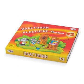 Пластилин 12цв Гамма Мультики 240г со стеком картонная упаковка