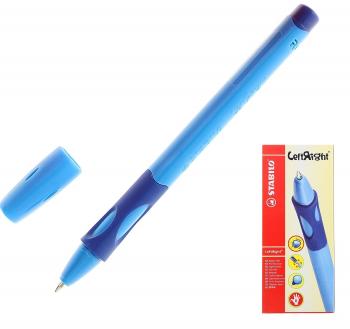 Ручка шариковая синяя Stabilo LeftRight для правшей 0,5мм голубой корпус
