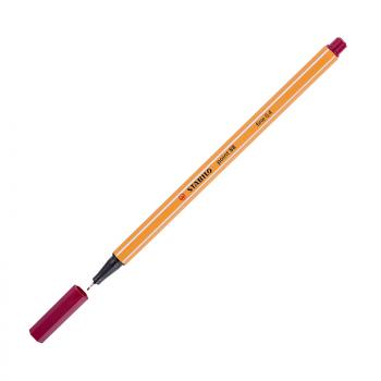 Ручка капиллярная (линер) 0,4мм Stabilo Point темно-красная