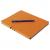 Тетрадь А5 (175x215 мм) Brauberg NEBRASKA 120л гибкая под кожу, ручка, клетка, оранжевый