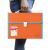 Портфель 13 отд А4 330х245х35мм Brauberg Joy пластик оранжевый окантовка