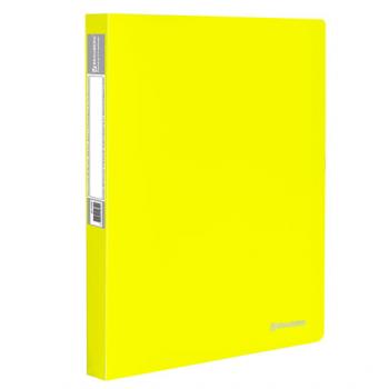 Папка на 2 кольцах 25мм Brauberg Neon внутренний карман неоновая желтая до 170 листов 0,7м
